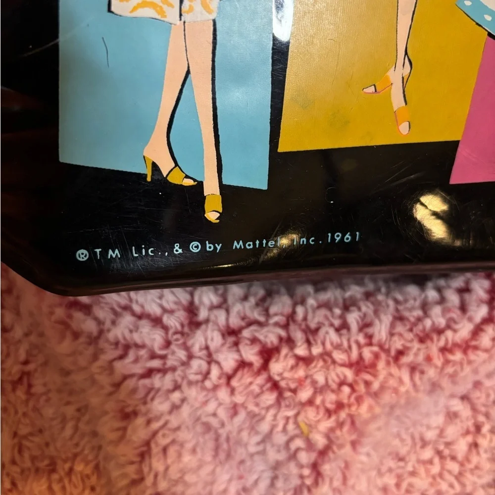 1960's Vinyl Mattel Ponytail Barbie Hat Box Case (GREAT CONDITION) - Picture 6 of 10
